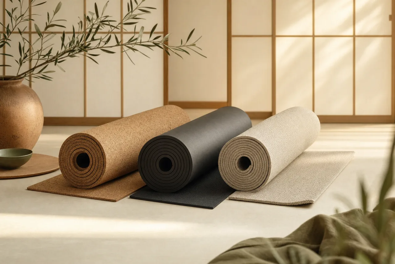 Yoga mat material samples