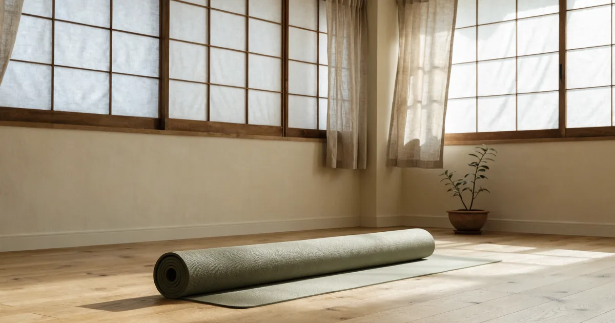 A calm home yoga practice in natural light